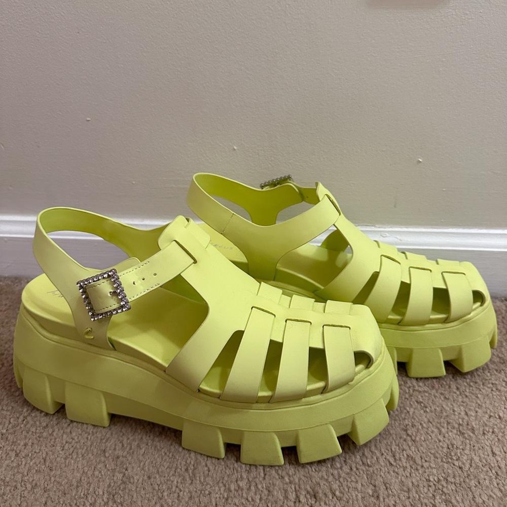 Women’s Circus NY by Sam Edelman Yellow Alyson Platform Sandals Shoes US Size 10 - Picture 8 of 16